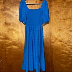 Stunning Michael Kors Vibrant Eyelet Puff Sleeve Midi Dress